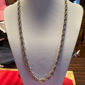 Vintage Whiting Davis 24” oval link chain silvertone